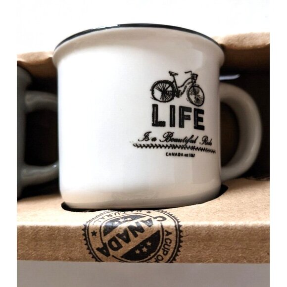 A Cup Of Coffee NATURAL Espresso Cups Multicolor New Box Of 3 2.5 Oz - Picture 6 of 7